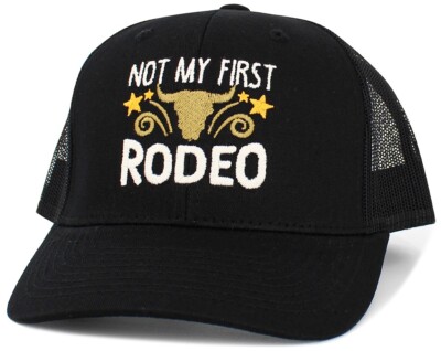 ''Not my First Rodeo'' Black Mesh Back Cap Trucker Hat by KB Ethos
