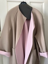Max Mara Reversible Dusty Soft Pink / Camel 100% Virgin Wool Coat. Superb.