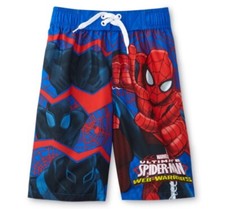 SPIDERMAN Swim Trunks Boys 6/7 NEW UV50 3-D Spider-Man Shorts Swimtrunks NWT
