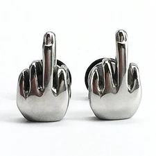 Super Cool Stainless Steel Middle Finger Earrings