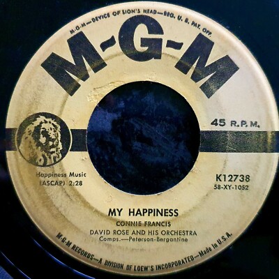 Connie Francis ** My Happiness / Never Before - Original 1958 US 7''