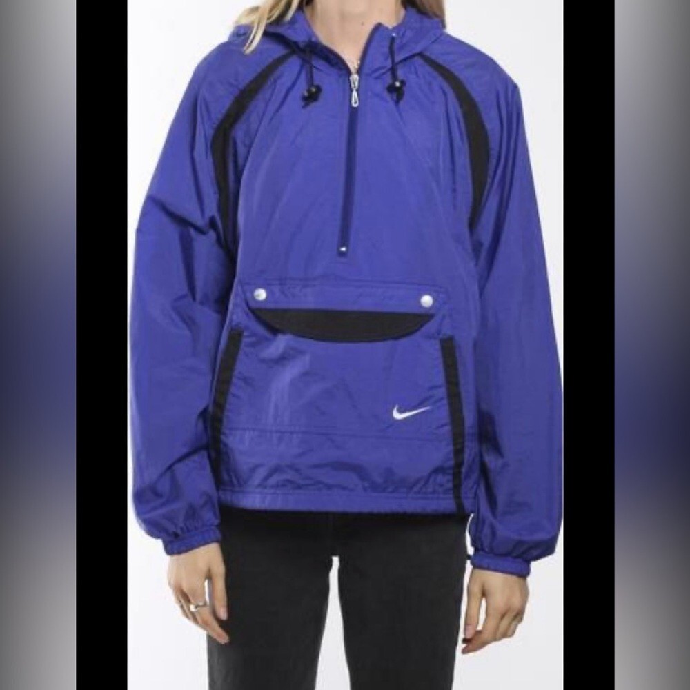 SACAI X NIKE Giacca a vento vintage Nike taglia L 12 14 blu 1 4 zip anni 90
