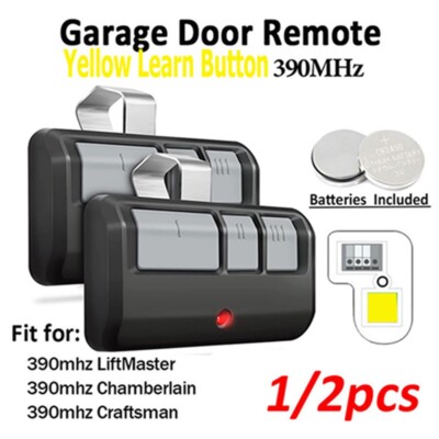 1/2PC For Liftmaster 893LM 3Button Garage Door Opener Remote Yellow Learn Button