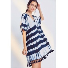 Out From Under Urban Outfitters Tie Dye Caftan Mini Dress Tassel Beach S-P 8899