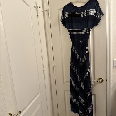 blue long sleeve midi dress Avec Les Filles Long Sleeve Polo Collar Dress