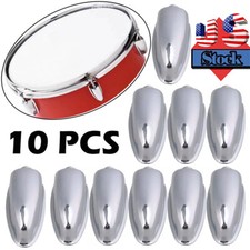 10x Silver Metal Single End Drum Lugs For Tom Drum Snare without Mounting Screws