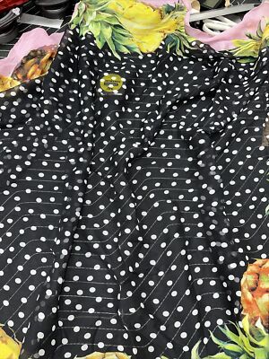Dolce and Gabbana Multicolor Polka Dotted Pineapple Scarf