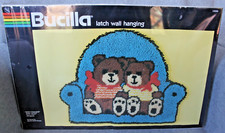 Vintage Bucilla "Best Friends" Kit 13250 Latch Hook Wall Hanging Bears Sealed