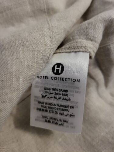 Hotel Collection Linen KING PILLOWCASE Piece Dye 20 x 40 Natural Beige - Picture 2 of 4