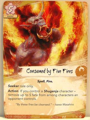 Legend of the Five Rings LCG - 1x #096 Consumed by Five Fires - Fate Has No Secr