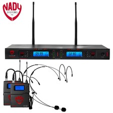 New Nady 2w-1ku Hm-10 Dual True Diversity 1000-channel Pro Uhf Wireless System