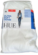 HUE High-Waist Ultra Soft Denim Leggings - White U20652 Sz 3X New