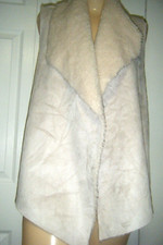 Nwt Chelsea & Theodore Oyster Faux Fur & Suede Vest/jacket Size M $78