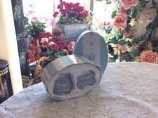 Mud Pie Baby Boy Prince First Tooth Haircut Ceramic Hinged Trinket Box Set