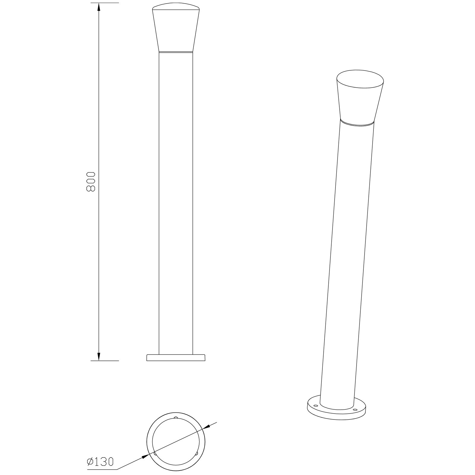Garden Lamp Post Light Aluminum E27 Patio Path Lighting Gate Outdoor