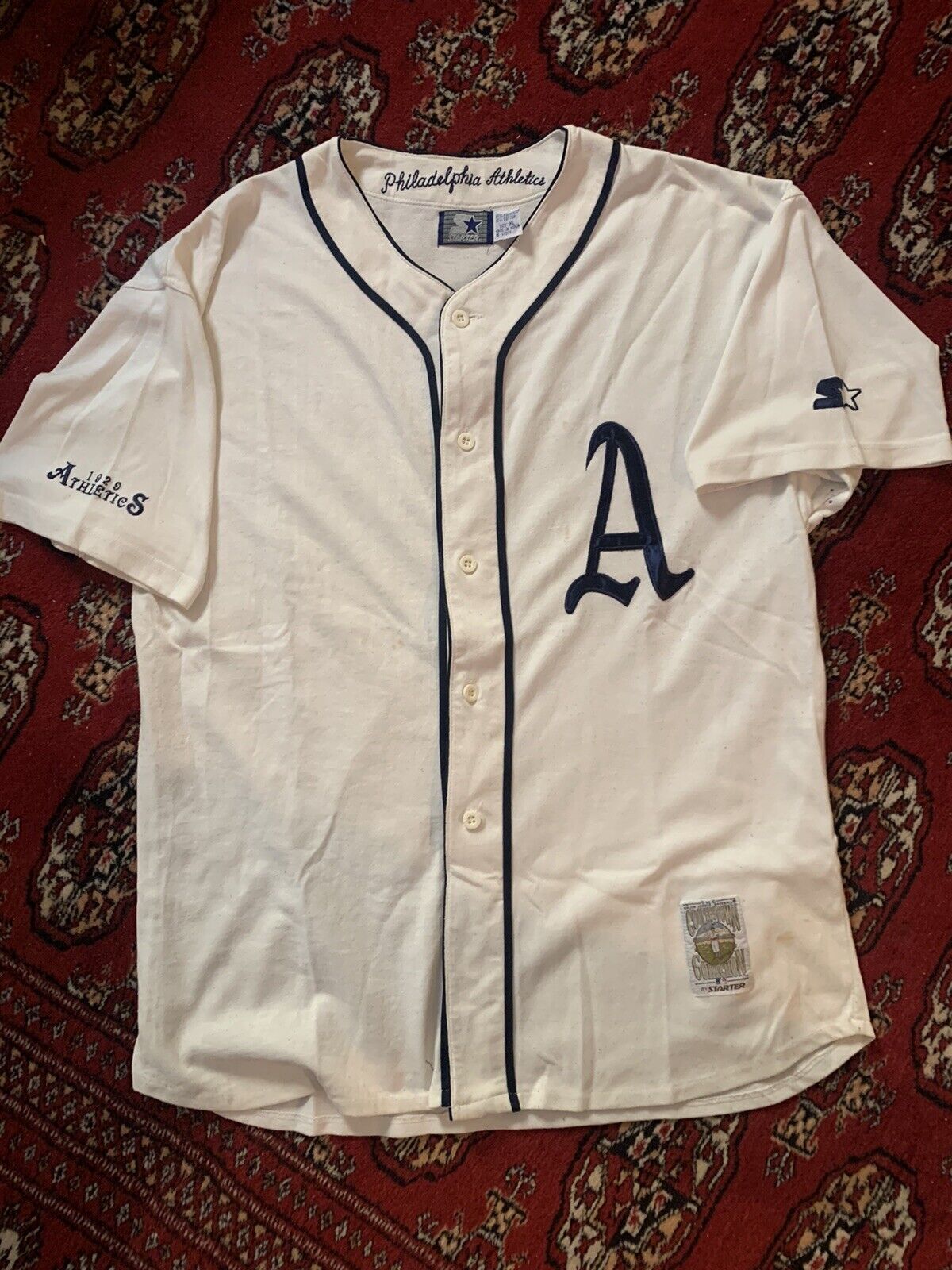 Vintage Philadelphia Athletics A's Wool Starter Baseball Jersey Cooperstown  90s