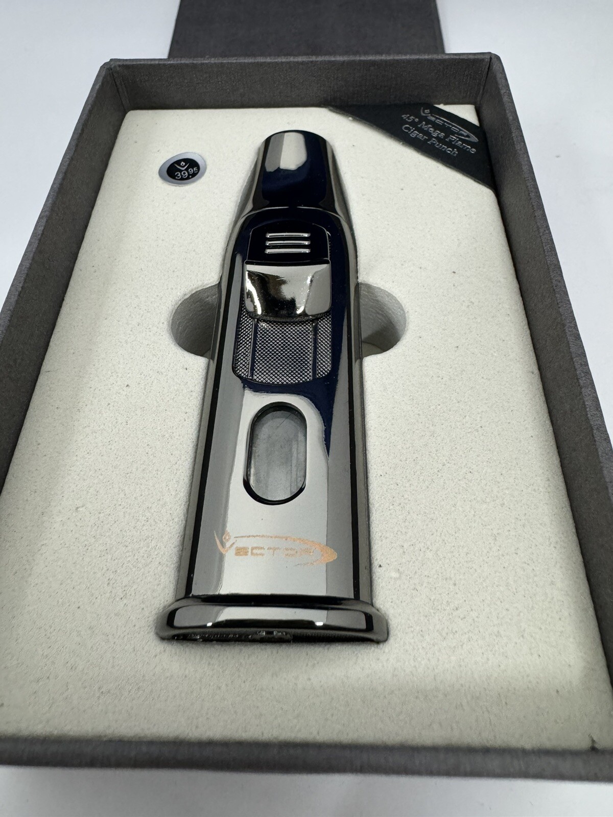 Vector AZTECH - Wind Resistant Large Single Jet Torch Lighter - Gunmetal - New