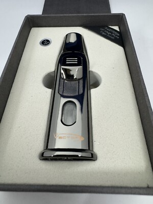 Vector AZTECH - Wind Resistant Large Single Jet Torch Lighter - Gunmetal - New