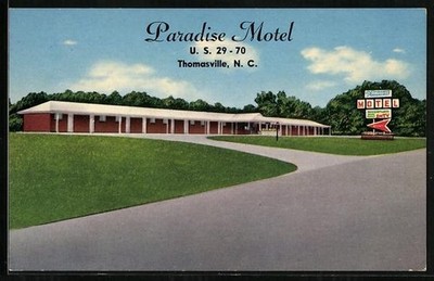 AK Thomasville, NC, Paradise Motel, U.S. 29-70, Route 1, Owners Mr. & Mrs. Rosc 