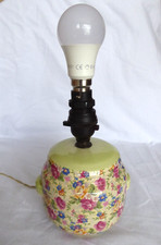 Royal Norfolk Minerva Chintz Ceramic Table Lamp Original Staffordshire 1930s