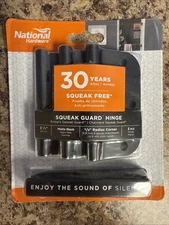 National Hardware N830-447, 3-1/2" Squeak Guard Hinges, Matte Black, 3 Pack, FS 