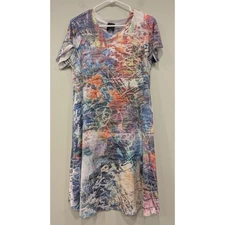 Inoah Wearable Art Short Sleeve Dress Size Medium