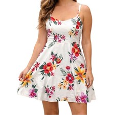 Old Navy White Floral Spaghetti-Strap Mini Dress