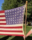 Vintage 1950s 48 Star American Flag 32” X 56”  With Wood Pole and Box — photo 7
