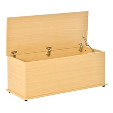 HOMCOM Storage Chest, Large 113L Blanket Box, Shoe Bench with Safety Hinged Lid