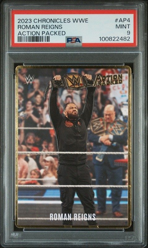 2023 Panini Chronicles Action Packed WWE Roman Reigns #AP-4 PSA 9