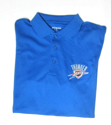 Men's Antigua Oklahoma City OKC Thunder Blue Small Polo Shirt Short Sleeves