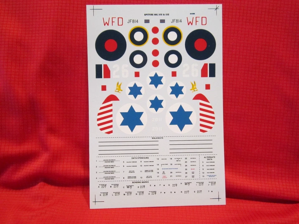 1/48 SuperScale 48-508 Decal Spitfire Mk VIII, IXE Dickson, Israeli  Y - Image 2 of 2