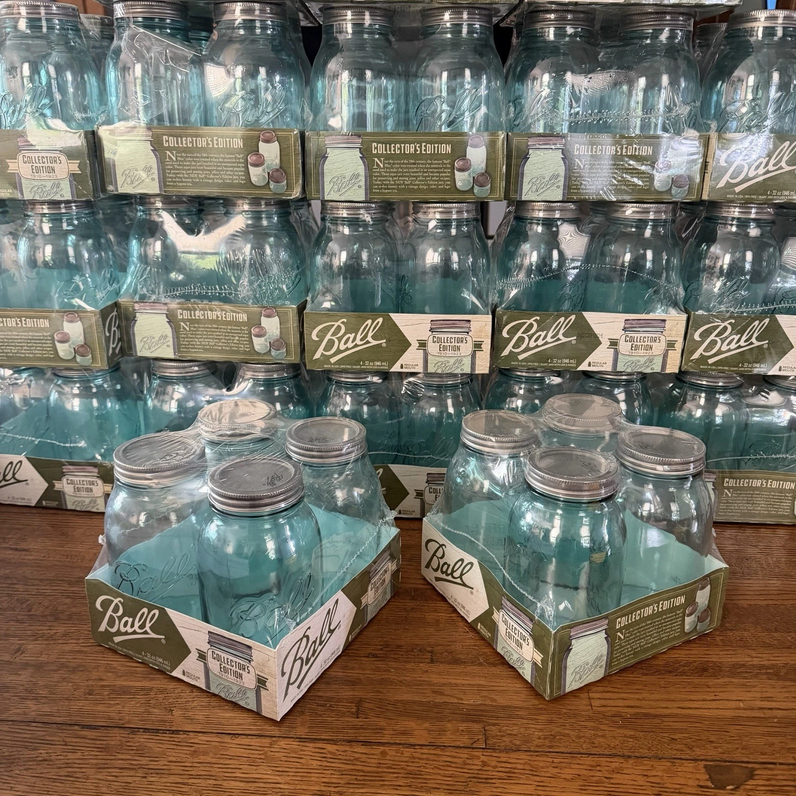 Ball Quart Mason Jars Regular Mouth Collector's Edition 32oz Blue 4 Pack USA
Opens in a new window o