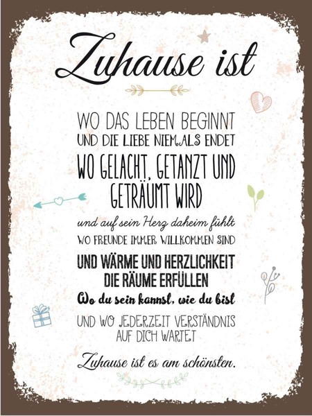 Holzschild 40X30 Cm Zuhause Ist Wo Das Leben Beginnt Spruch Zitat Deko Geschenk-image
