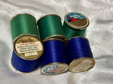 LOT of 6 J & P’s Coats BLUE/GREEN #10 & #62-A & #63-A Thread 300 Yd VARIOUS