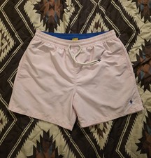 Polo Ralph Lauren Traveler Swim Trunks Classic Logo Lined Light Pink Men's XL