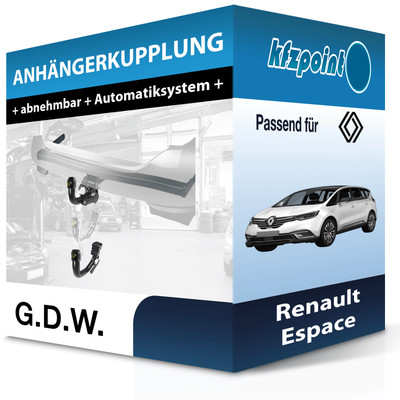 G.D.W. Anhängekupplung abnehmbar passend für Renault Espace 11.2019-03.2023 neu