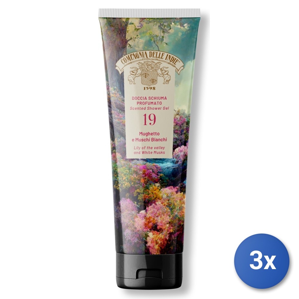3X Compagnia Delle Indie Shower 250 Ml. 19 Lily Of The Valley/White Moss