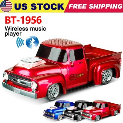 Vintage Toy Car Truck Bluetooth Speaker FM Rechargeable Battery LED USB AUX TF