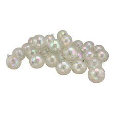 Northlight 32ct Clear Iridescent Shatterproof Christmas Ball Ornaments 3.25"