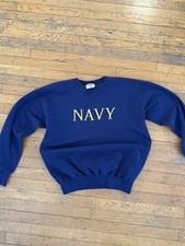 Vintage 90s High Intensity Made in USA Navy 2XL Crew Neck Pullover Sweatshirt