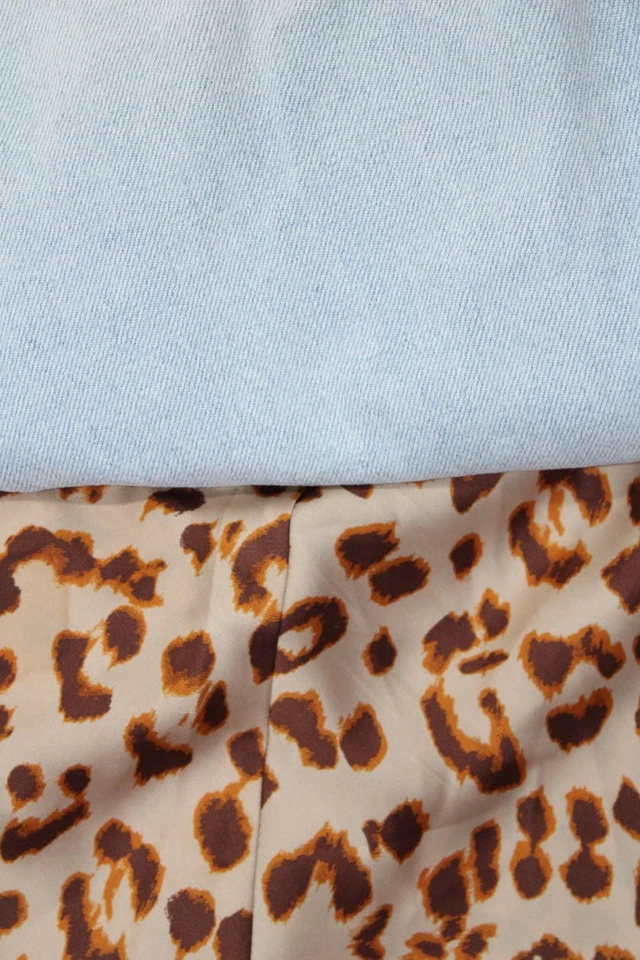 Free People We The Free Mujer Falda Estampado Animal Jeans Marrón Talla 8 27 Lote 2 Foto 2 de 4