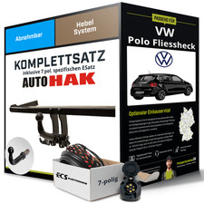 Für VW Polo Fliessheck Typ 6R,6C Anhängerkupplung abnehmbar +eSatz 7pol 14- kpl.