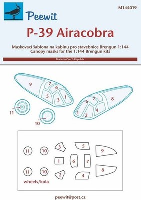 Canopy Mask: Bell P-39D/P-39-F/P-39K Airacobra - Brengun - / 1:144