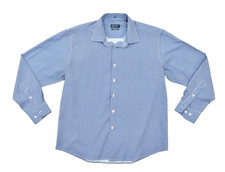 Nautica Mens Regular Fit Blue Gingham Plaid Dress Shirt Size M 15-15.5 32/33