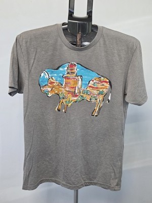 Texas True Threads Western Buffalo Bison Short Sleeve T-Shirt Size Medium 