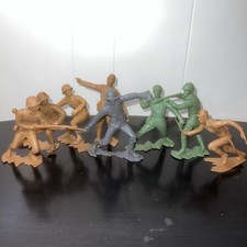 lot of 8 marx 6  wwii Plastic figures 1963 Japanese German Russian American.
