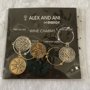 Alex And Ani Set Of 4 Wine Charms Tree Of Life Lotus Star Venus Path Of Life NIP