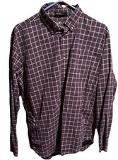 Eddie Bauer Men's Medium Plaid Button Down Shirt Relaxed Fit Wrinkle Resistant