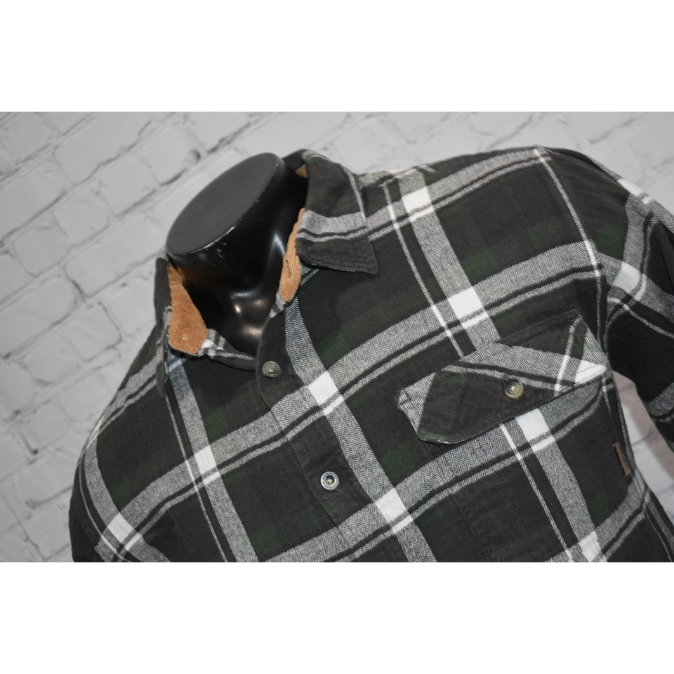 Legendary Whitetails Flannel Buck Camp Shirt Mens Size Large Corduroy Cuffs Neck - Image 3 of 4